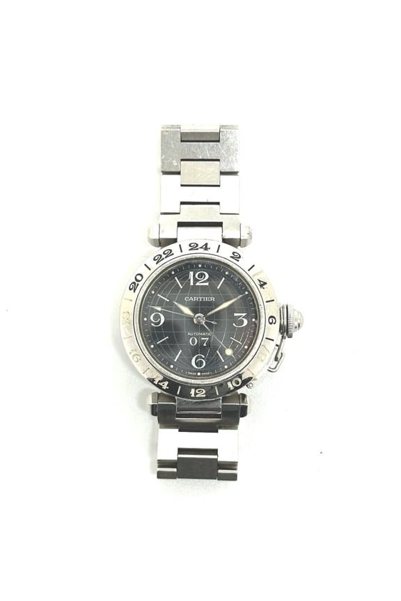 Pre-Owned CARTIER Pasha C Meridian Big Date Automatic Watch W31049M7, Stainless... (Fair)