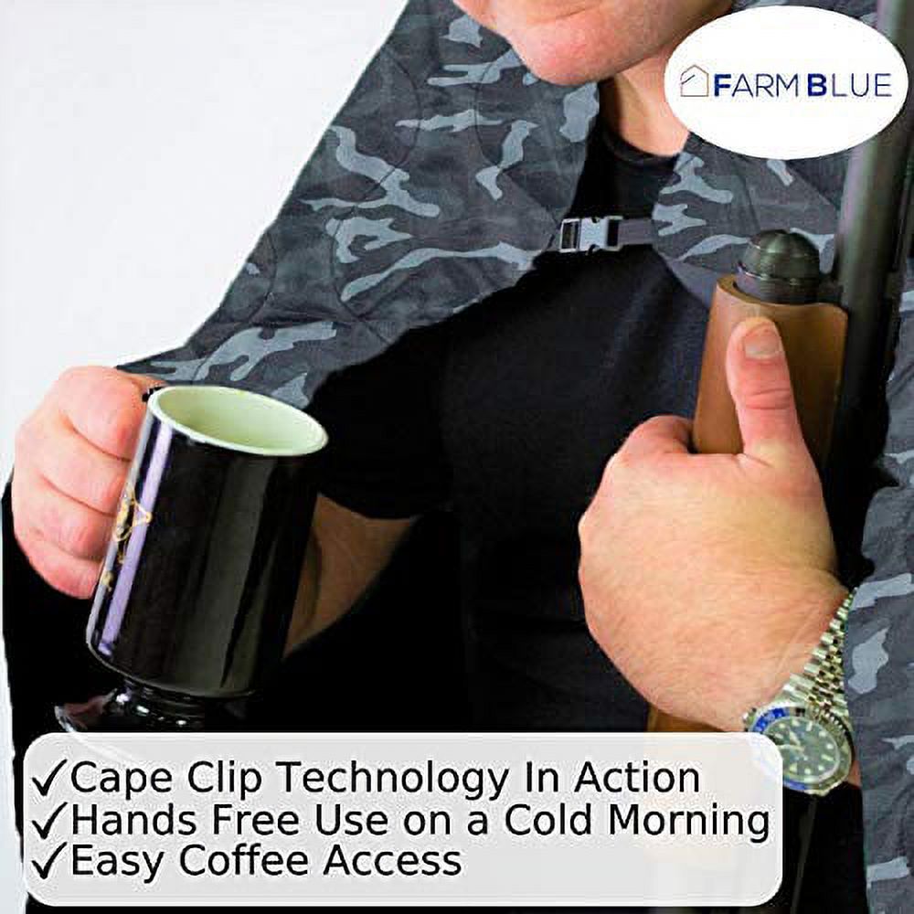 Farm Blue Camping Blankets - Light, Water-Resistant, Puffy, Travel Blanket - Camping Blanket for Hiking, Backpacking, Picnic, Beach, Car and  Sports – 82” x 57” Outdoor Survival Gear - New Black Camo