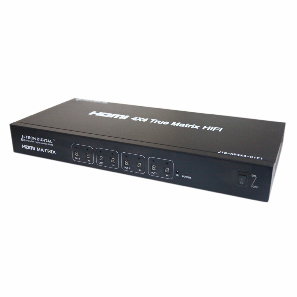 JTech Digital JTDHD4X4HIFI Most Advanced HDMI 4X4 Matrix Ver 1.3