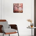 thumbnail image 3 of 12 Inch Wall Clock Battery Operated Silent Clock Decorative for Office, Kitchen, Outdoor, Living Room，forest View in The Foggy forest with Sun Beams and Fall Leaves Picture, 3 of 4