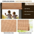 thumbnail image 3 of LazBlinds No Tools No Drill Bamboo Roller Shades, Cordless Bamboo Blinds, Light Filtering Roll Up Blinds for Windows, French Door, Porch or Patio, 35'' W x 64'' H, Ceylon Light Russet, 3 of 6