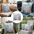 thumbnail image 4 of Throw Pillow Covers, Blue Coastal Jellyfish Decorative Throw Pillow Covers 18x18 Inch, Country Nautical Ocean Creatures Square Linen Pillow Cases for Couch/Living Room/Sofa, 4 of 9
