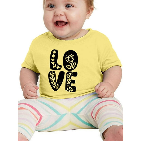 Love W Flowers T-Shirt Infant -Smartprints Designs, 6 Months