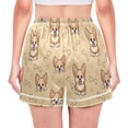 thumbnail image 2 of Women's Silk Pajama Shorts Dog Paw Print Pajama Shorts Women's Casual Pajama Shorts with Pockets, 2 of 6