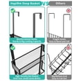 thumbnail image 4 of LEFEE Over The Door Hange Organizer with 9 Hooks and 2 Mesh Baskets, Rustproof & Waterproof 304 Stainless Steel Door Hanger, No Drilling Over The Door Organizer for Bathroom, Kitchen, Bedroom-Black, 4 of 8
