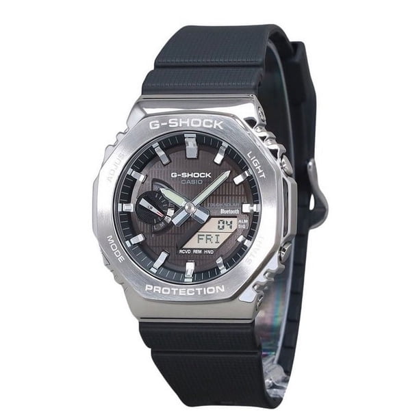 Casio Reloj G-Shock G-Steel Analógico-digital para Hombre, con Enlace para Smartphone, Correa de Resina de Base Biológica, Esfera Negra, Resistente Al Agua (GBM-2100-1A), 200 M