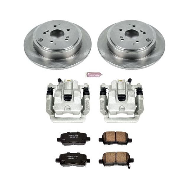 PowerStop Rear Stock Replacement Brake Pad and Rotor Kit with Calipers Fits: ACURA HONDA Select Models KCOE2382