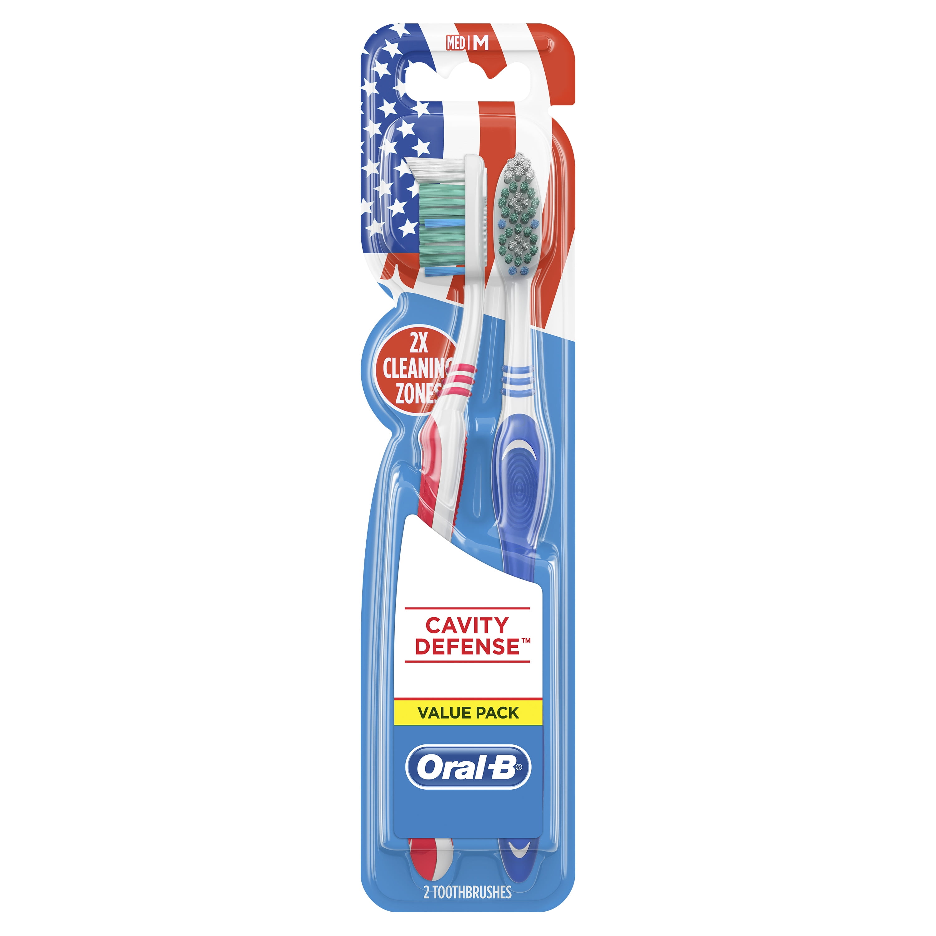 OralB Cavity Defense Manual Toothbrush, 2 ct. 40 Med