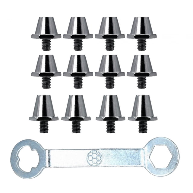 12 x Clavos para zapatos de fútbol Tacos de fútbol M5 Tacos de rugby Clavos universales para atletismo Gris con llave