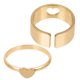 thumbnail image 4 of Moluckfu 2Ud Anillos De Pareja Dorados De Cobre Antióxido Anillos Decorativos Creativos Para Dedo, 4 of 6