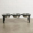 thumbnail image 6 of NMN Designs Vision Triple Diner - 3 Bowl Dog Feeder - Small to Medium Dogs - Multi-Dog Feeding Station - UV Weather Resistant - No Noise - Indoor/Outdoor (Black, Small - 5.5" Ht), 6 of 6
