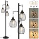 thumbnail image 1 of Lámpara De Pie Industrial Regulable Con 3 Bombillas Led Edsion Lámpara De Pie Alta De Granja Para Sala De Estar Árbol Negro Rústico Luz De Poste Vintage Brillante Con Pantallas De Jaula Para Decoració, 1 of 5