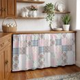 thumbnail image 3 of Patchwork Cabinet Curtains for Kitchen 32"W x 55"L, Rustic Pink Rose Bouquets Bow Ties Gingham Stripes Pantry Curtain Skirt Magic Tape Short Curtains Decor Privacy Panel for Utility Closet Bathroom, 3 of 9