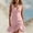 Pink, variant on Women's Cotton Linen Blend Mini Dress V-Neck Sleeveless Button Down Ruffle Hem A-Line Casual Summer Dress for Everyday Beach Wear Light Blue XL(XL)