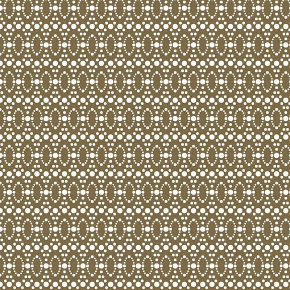 Stof Fabrics 4512-446 Dot Mania Circle Dots Brown Cotton Fabric By The Yard