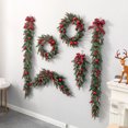 thumbnail image 5 of Christmas Rattan Sets Door Wreaths With Red Ball Ornaments Christmas Decorations Wreath For Front Door Window New Year's Decor, 5 of 5