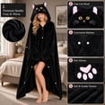 thumbnail image 5 of Halloween Wearable Blanket Cute Flannel Hoodie Shawl | Cartoon Animal Cozy Sofa Nap Wrap for Women 150x130cm Soft Oversized Loungewear Blanket with Hood Snap Button Closure(lxf), 5 of 7