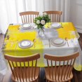 thumbnail image 3 of Yellow Grey Oil Painting Table Cloth Waterproof Tablecloths, Abstract Modern Geometric Tablecloth Dining Table Cover for Kitchen Party Tabletop Outdoor, Rectangle Tablecloth 60x84 Inch, 3 of 9