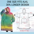 thumbnail image 4 of Oversized Wearable Blanket Hoodie,Colorful Tie Dye Pattern Sherpa Blanket Hoodie with Super Pockets,Super Warm Fuzzy Pullover for Women & Men, 4 of 6
