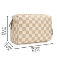 thumbnail image 5 of Cute Makeup Bag Travel Cosmetic Bag Organizer Toiletry Bag Make up Bags with Compartments Pouch Purse for Women & Men, Light Checkerboard, 5 of 7