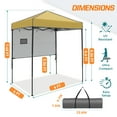 thumbnail image 4 of COOS BAY 6'x4' Instant Pop Up Canopy Tent with Adjustable Sun Wall, Lightweight Compact Portable Canopy with Carry Bag, Beige, 4 of 8