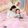 thumbnail image 4 of Manfei Vintage Xmas Pink Christmas Full Size Comforter Sets,Winter Holiday Bedding Comforter Set,Pink Reversible,3-Piece,1 Comforter and 2 Pillowcases, 4 of 7
