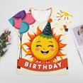 thumbnail image 4 of Happy Sun's Birthday Party! Women's Blouse Short Sleeve Women's Top T-Shirt Spring Summer Clothes, 4 of 7