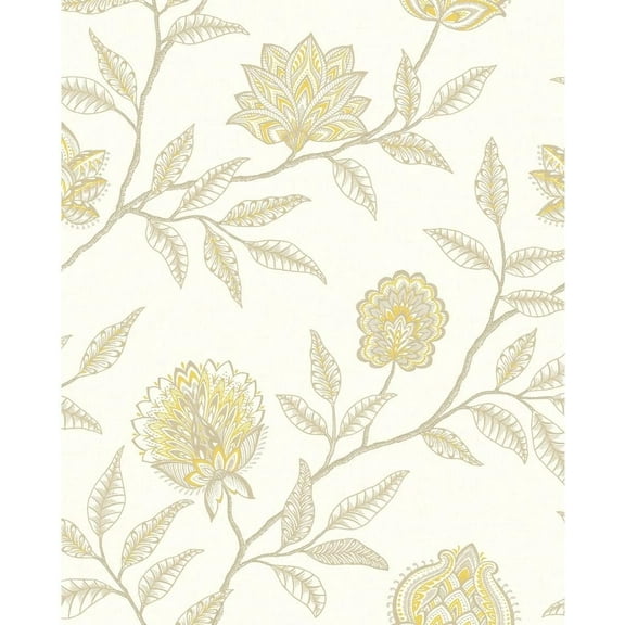 NextWall Stacy Garcia Home Jaclyn Floral Peel and Stick Wallpaper (Blonde & Sandstone)