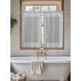 thumbnail image 6 of Gray Geometric Tier Curtains 45 Inches Long, White Greek Key Design Burlap Modern Art Window Treatment Curtain Drapes, Window Half Privacy Curtains for Bedroom Bathroom, 42"x45", 2 Panels, 6 of 7