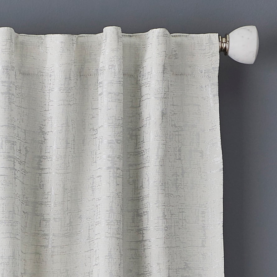 Better Homes & Gardens Abstract Textured Blackout Curtain Panel, 1 Panel, Soft Silver, 50" x 84"
