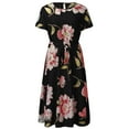 thumbnail image 4 of U.Vomade Robe pour Femme Grande Taille Été Plage Taille à Bande Robe à Manches Courtes Col Ras du Cou Oversize Robes Décontractées, 4 of 6