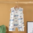 thumbnail image 2 of kpoplk Newborn Boy Girl Clothes,Newborn Onesies,Kid's Summer Jumpsuit Boys Girls Baby Botton Short Sleeve Round Neck Cute Solid Shorts Rompers Size 0-6 Months,Blue, 2 of 4