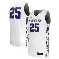Men's Nike #25 White Kansas State Wildcats Replica Basketball Jersey