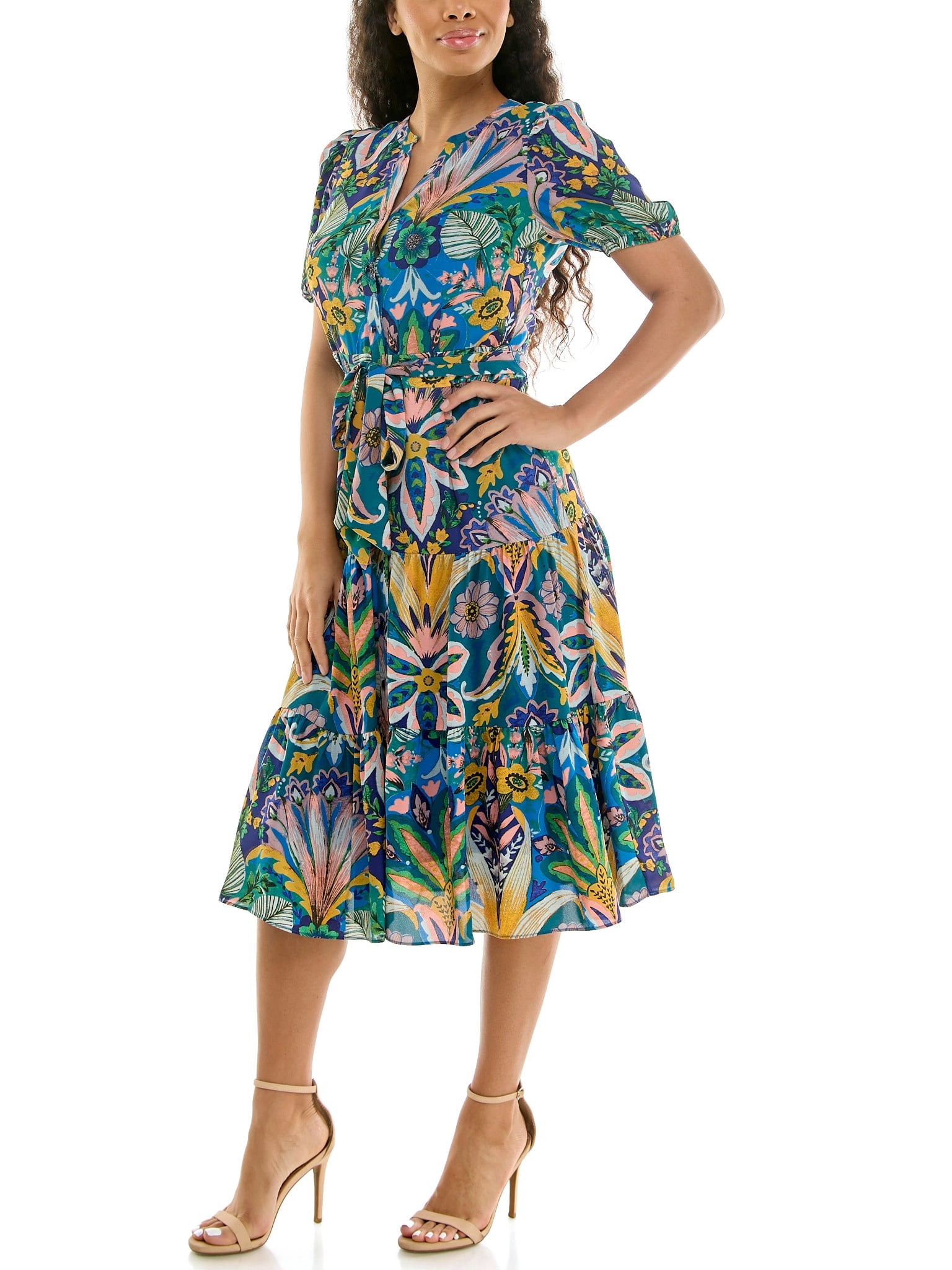 Nanette Nanette Lepore Womens Tie Waist Shirtdress