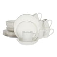 thumbnail image 1 of Vajilla Gibson Elite Redonda de porcelana color blanco solido con filo oro, servicio para 6 personas, 1 of 4