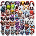 thumbnail image 1 of Paquete de pegatinas Horror Face, 50 unidades, Creepy Skull y Ghost Ghost Grey, 1 of 1