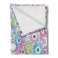 thumbnail image 2 of Floral Soft Flannel Fleece Blanket, Colorful Pastel Pattern with Flowers and Vintage Curls Ornate Style Gerbera Daisies, Cozy Plush for Indoor and Outdoor Use, 50" x 70", Multicolor, by Ambesonne, 2 of 5