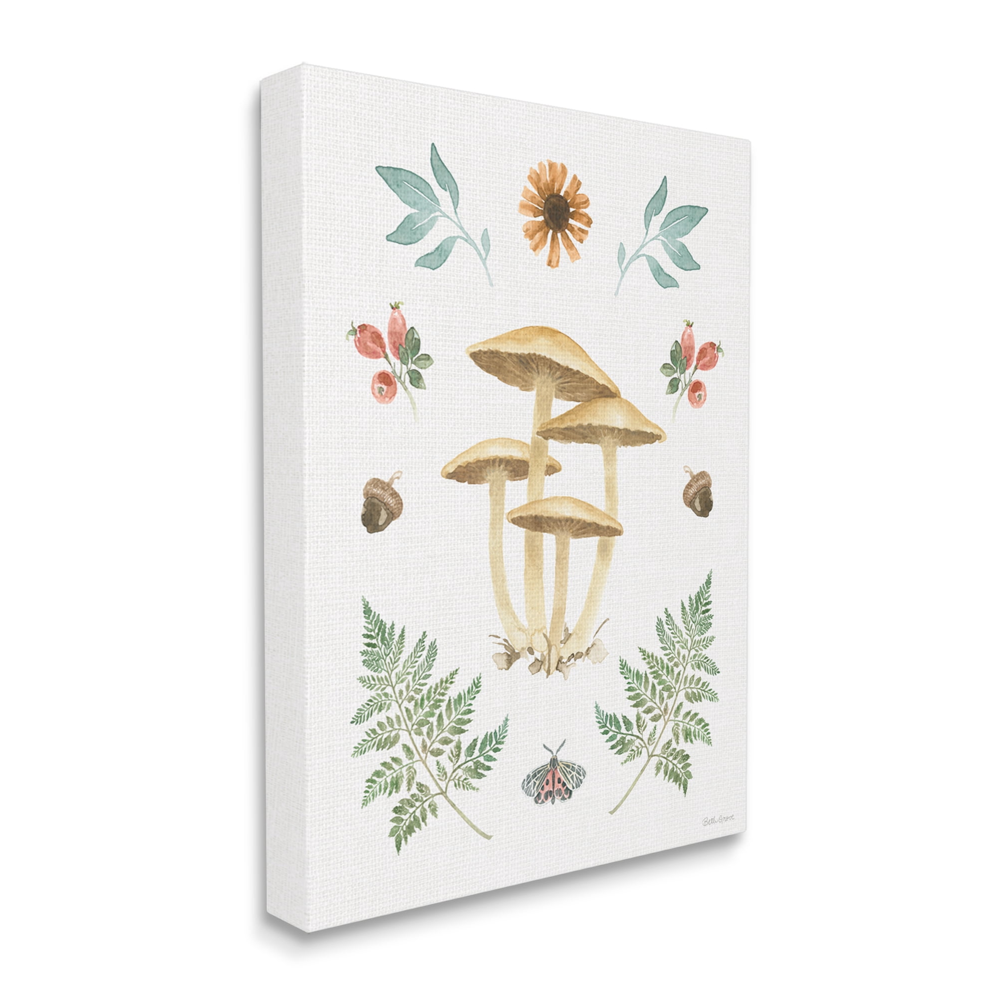 Stupell Industries Woodland Cottage Botanicals Botanical & Floral Painting Gallery Wrapped Canvas Print Wall Art, 30 x 40
