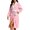 Pink, variant on Flannel Fleece Bathrobe For Women, Long Sleeve Lounge Belted Midi Robe, Fall & Winter Casual Shower Spa Robes With Pockets