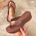 thumbnail image 5 of Dakaela Chunky Platform Flip Flops Womens Comfortable Arch Support Wedge Thong Sandals with Cushioned Footbed and Durable Sole Coffee Size 8, 5 of 8