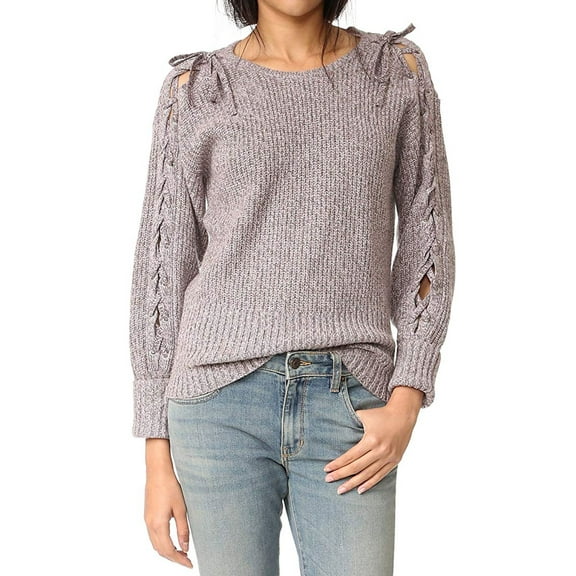 Rebecca Minkoff Women's Malcom Lace Up Sweater X-Small Candy Marled