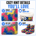 thumbnail image 2 of Girls Chenille Yarn Cabin Socks, Soft Sole Sherpa Lined with Silicone Grippers, GREY, M/L, 2 of 8