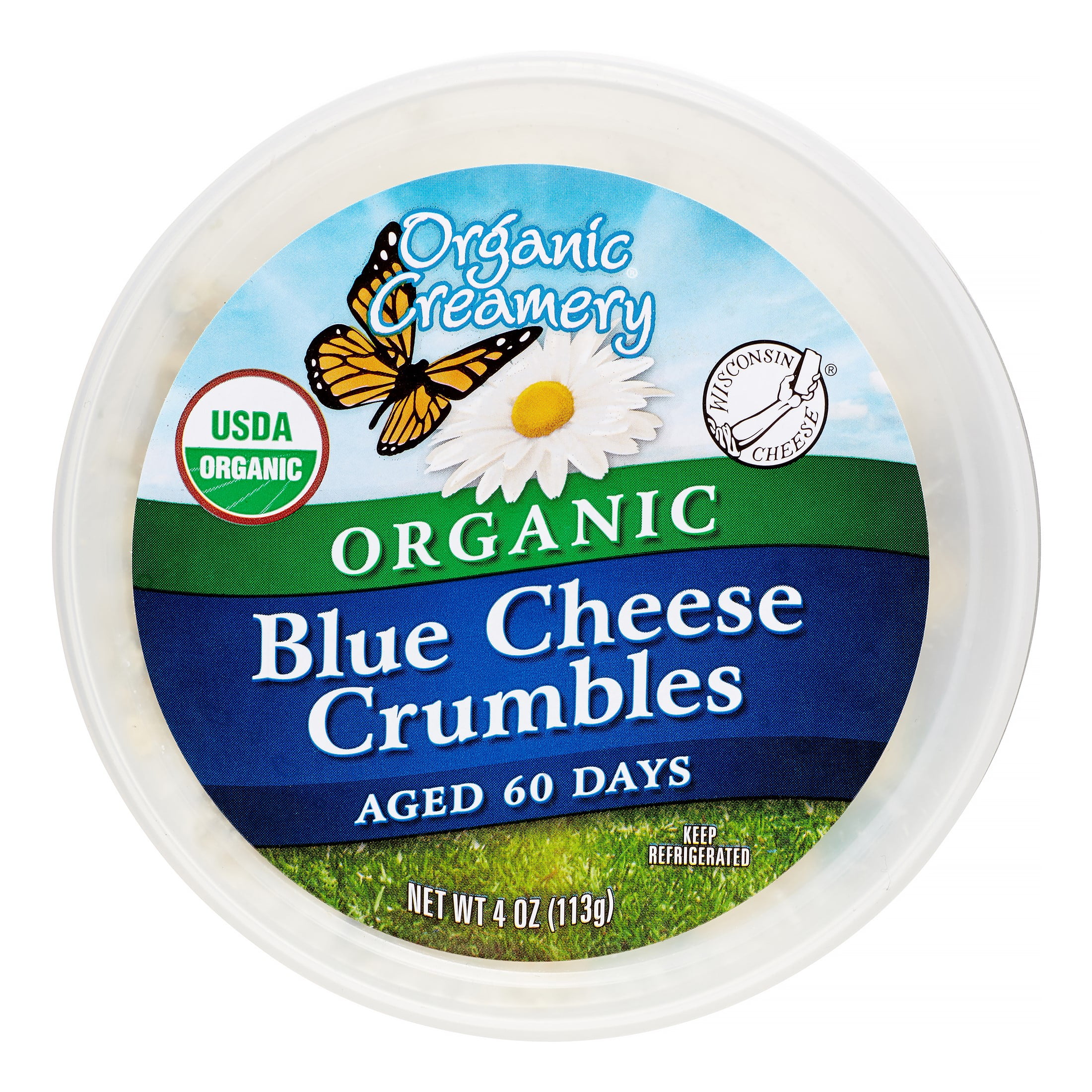 DCI Cheese Organic Creamery Cheese Crumbles, 4 oz