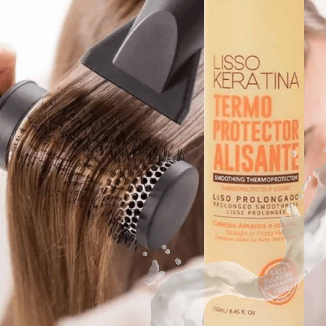 Placenta Life Be Natural Lisso Keratina Smoothing Thermoprotector for Straight or Frizzy Hair-Split Ends Repairing-Nourishing- Frizz Control Termoprotector -250 ml/8.45 fl.oz