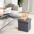 thumbnail image 2 of Storage Ottoman Cube Foldable Footrest, Chest & Seat for Living Room, Nursery, Bedroom 12.6 Inch Cube (Linen Grey), 2 of 5
