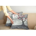 thumbnail image 2 of Ambesonne Tree Throw Pillow Cover 2 Pack, Romantic Full Moon Night, 18", Grey Vermilion and White, 2 of 7