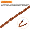 thumbnail image 3 of Unique Bargains Twisted Cloth Covered Wire 2 Core 18AWG 3.0m/9.84ft,Electrical Cable,Light Brown, 3 of 5
