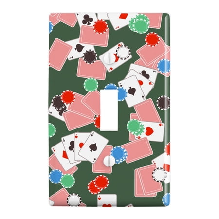 Poker Chips and Ace Cards Pattern Plastic Wall Decor Toggle Light Switch Plate Cover price history on PriceWatchPro