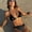Black, variant on Women Glitter Shimmer Fabric Halter Tie Bikini Set, Starfish Hardware Backless Side Tie High Cut Two Piece Swimsuit Sexy Beach Bathing Suit