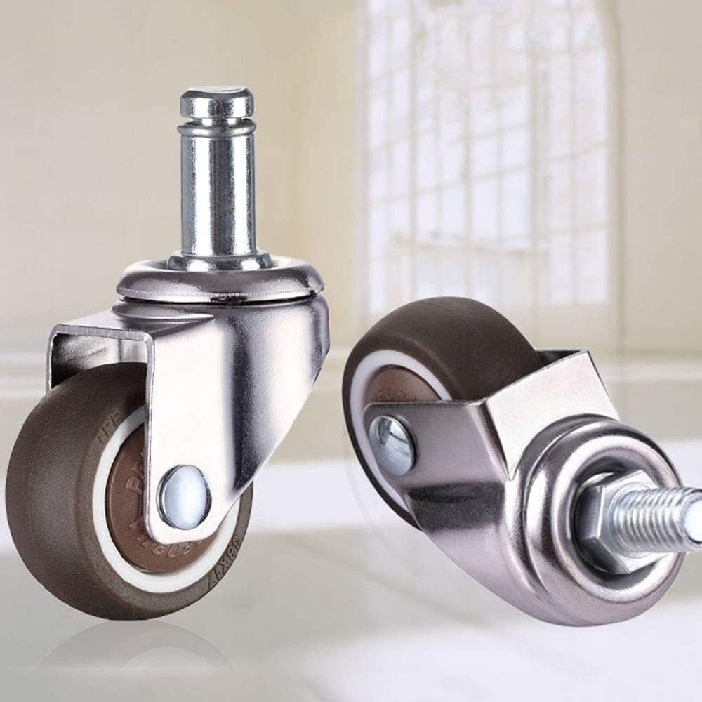 Gamvdout Replacement Chair Caster Wheels 2'' Swivel Caster with Plug-in Stem Quiet Smooth Rolling Casters for Hardwood Carpet Tile Floors Set of 5 I